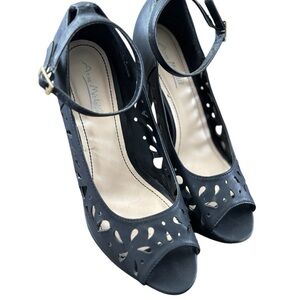Anne Michelle Ankle Strap Court Heels - Size 8